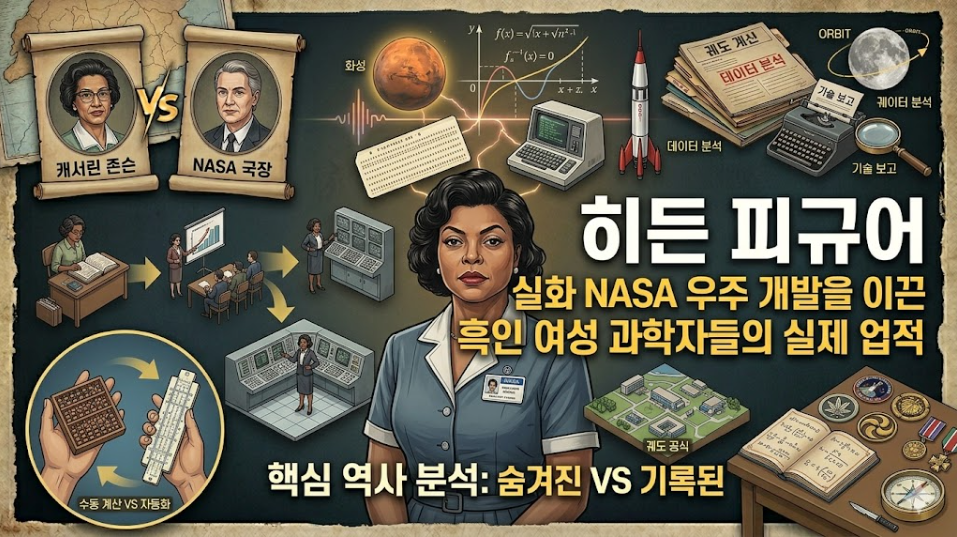 히든 피규어│실화 NASA 우주 개발을 이끈 흑인 여성 과학자들의 실제 업적