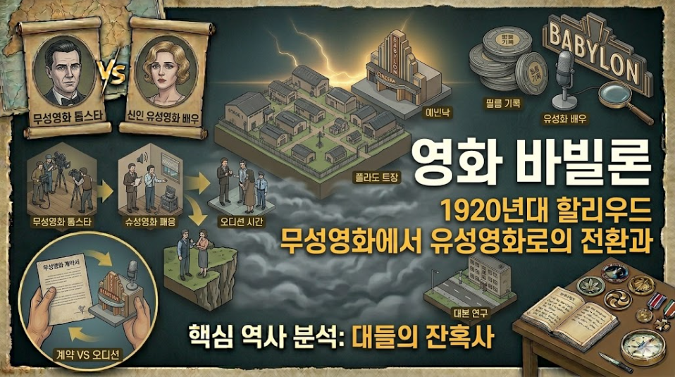 영화 바빌론 1920년대 할리우드 무성영화에서 유성영화로의 전환과 배우들의 잔혹사