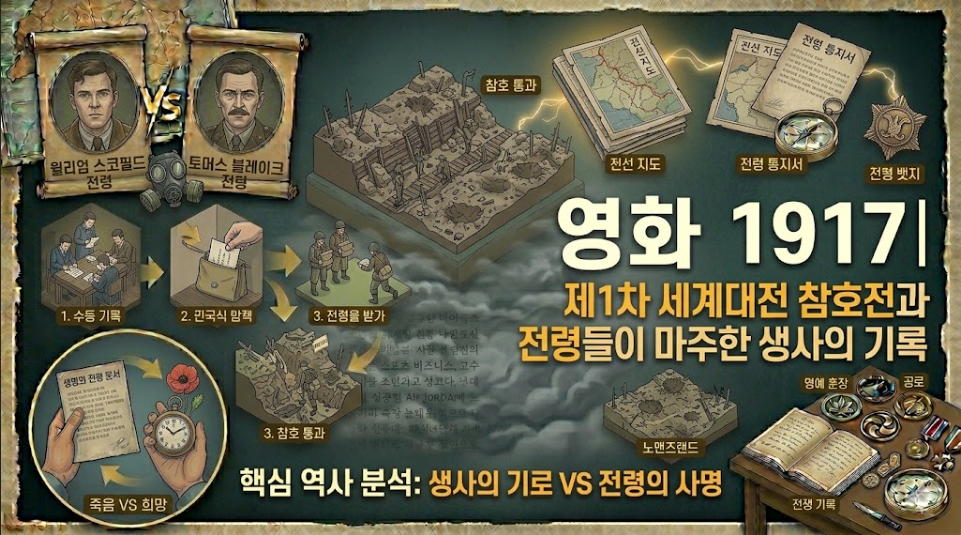 영화 1917│제1차 세계대전 참호전과 전령들이 마주한 생사의 기록